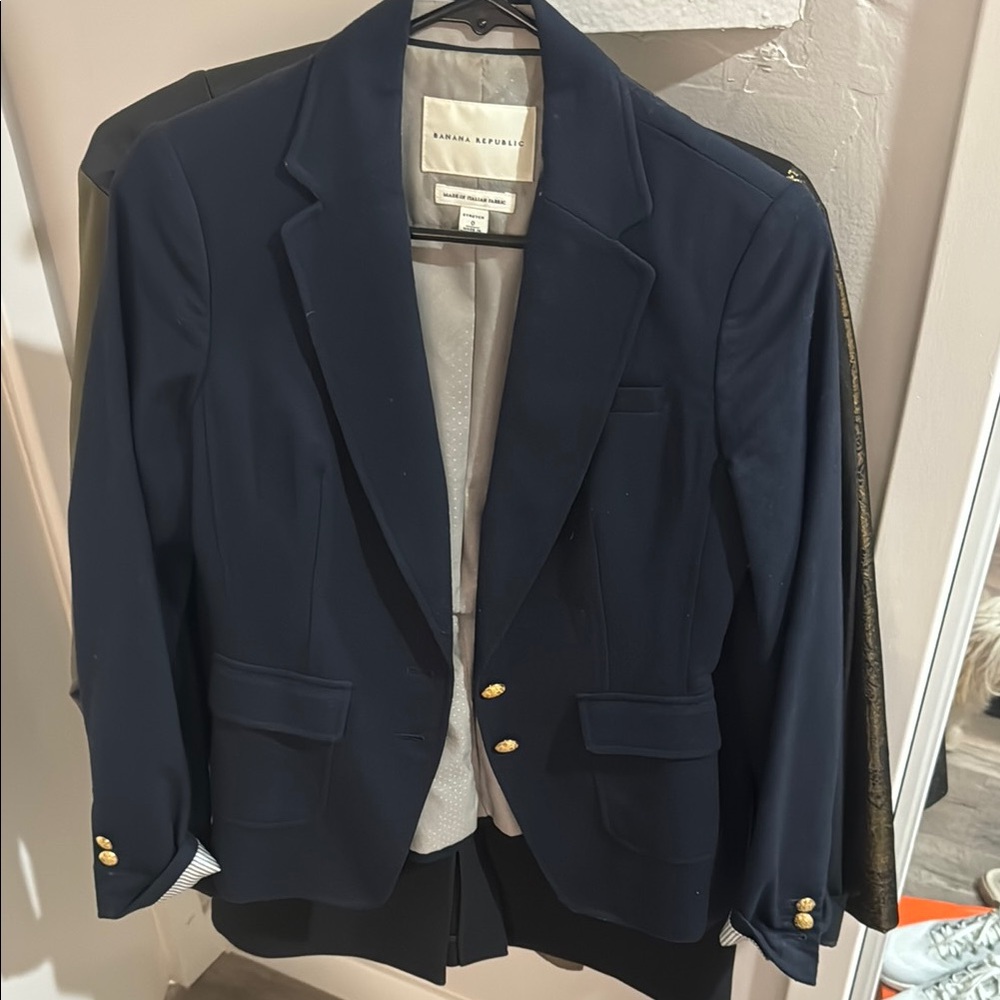 Banana Republic Navy Blazer with Gold Buttons